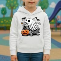 Halloween Turtle Ghost Pumpkin Costume Terrapin Tortoise Kids Hoodie thumb 3