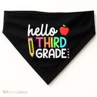 Hello Third Grade Team 3rd Grade Back To School Teacher USA-Made Doggie Bandana thumb 0