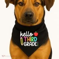 Hello Third Grade Team 3rd Grade Back To School Teacher USA-Made Doggie Bandana thumb 1