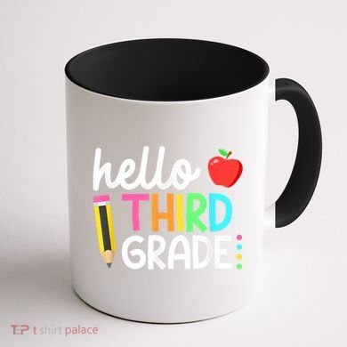 Hello Third Grade Team 3rd Grade Back To School Teacher Coffee Mug back