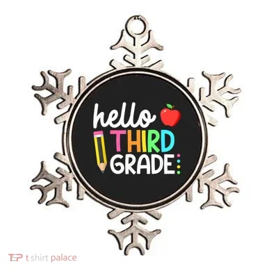 Hello Third Grade Team 3rd Grade Back To School Teacher Ornament