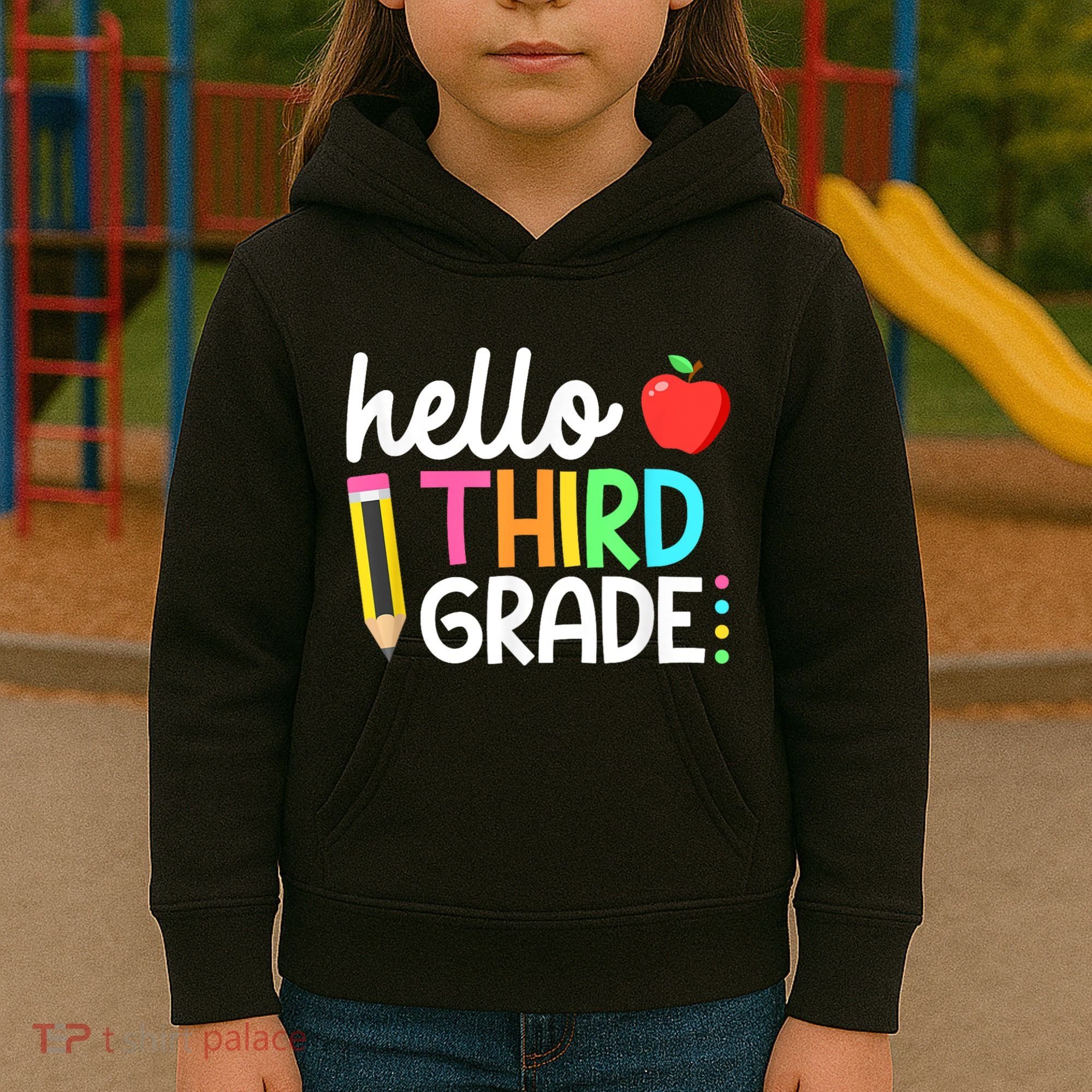 Hello Third Grade Team 3rd Grade Back To School Teacher Kids Hoodie