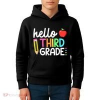 Hello Third Grade Team 3rd Grade Back To School Teacher Kids Hoodie thumb 4