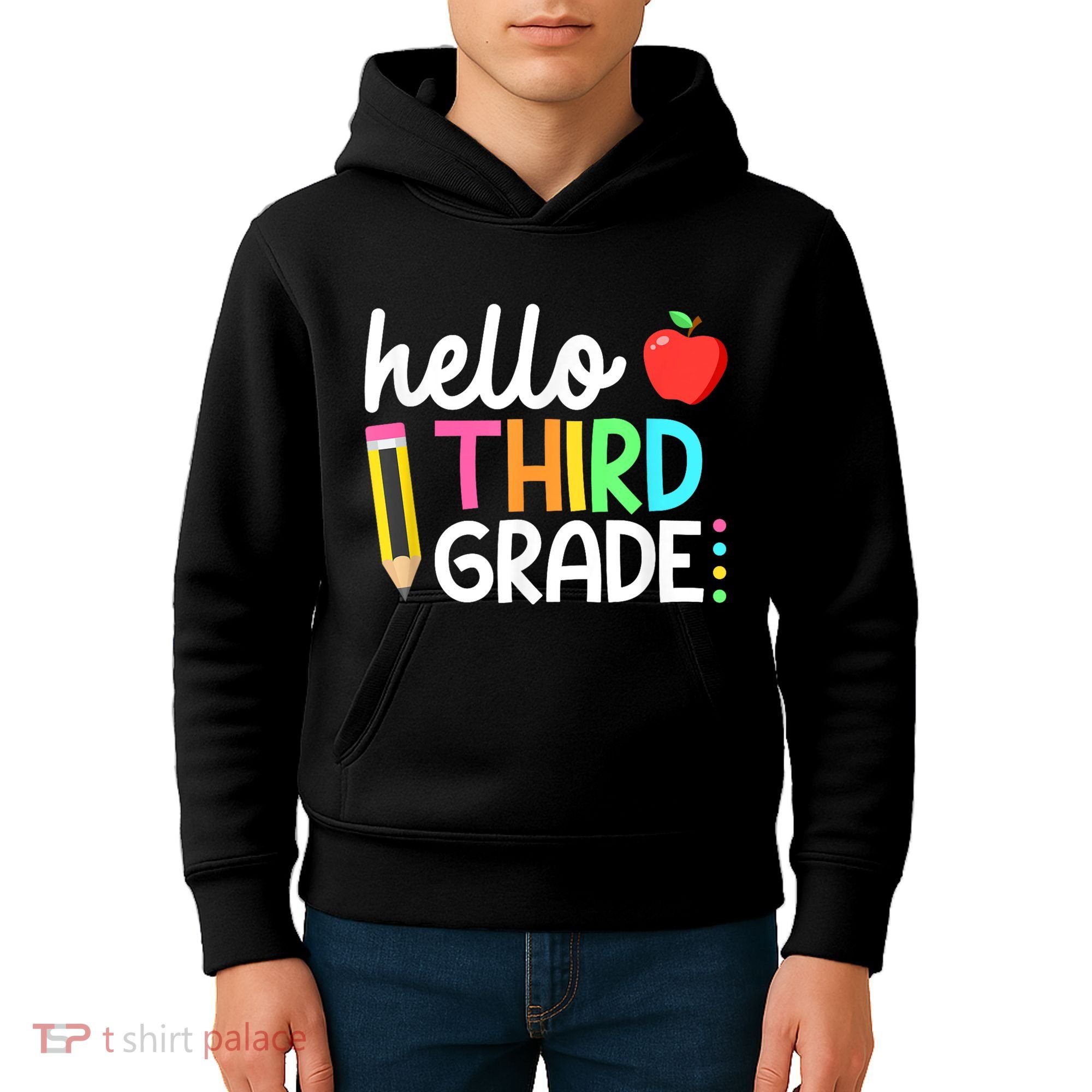 Hello Third Grade Team 3rd Grade Back To School Teacher Kids Hoodie
