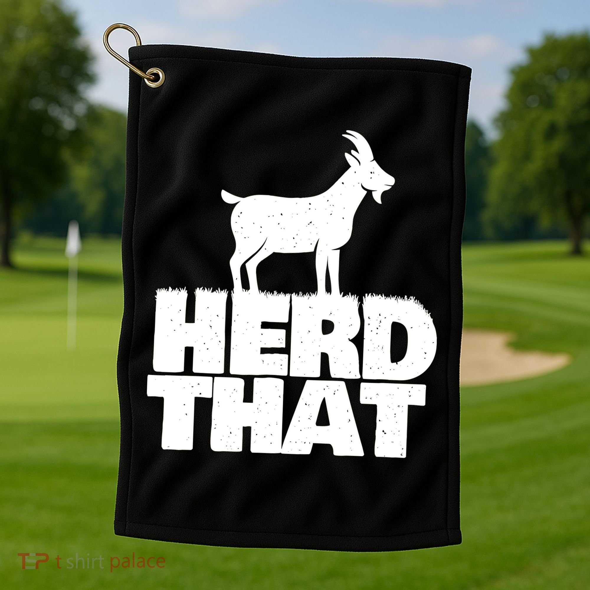 Herd That Goat Farm Animal Lover Rancher Farmer Farming Golf Towel