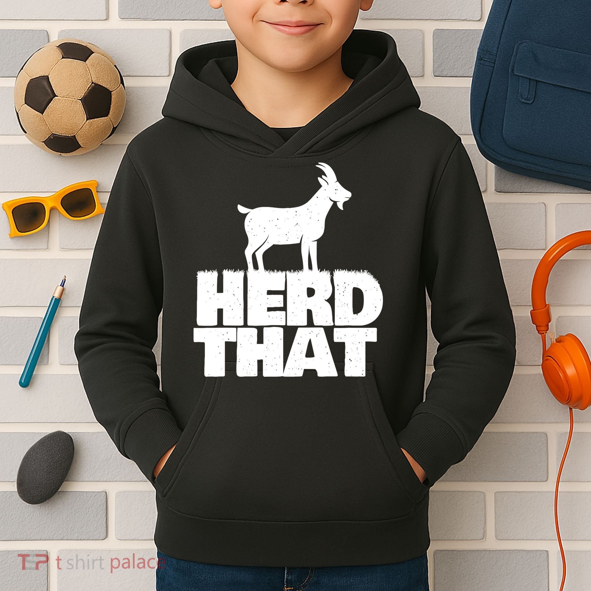 Herd That Goat Farm Animal Lover Rancher Farmer Farming Kids Hoodie