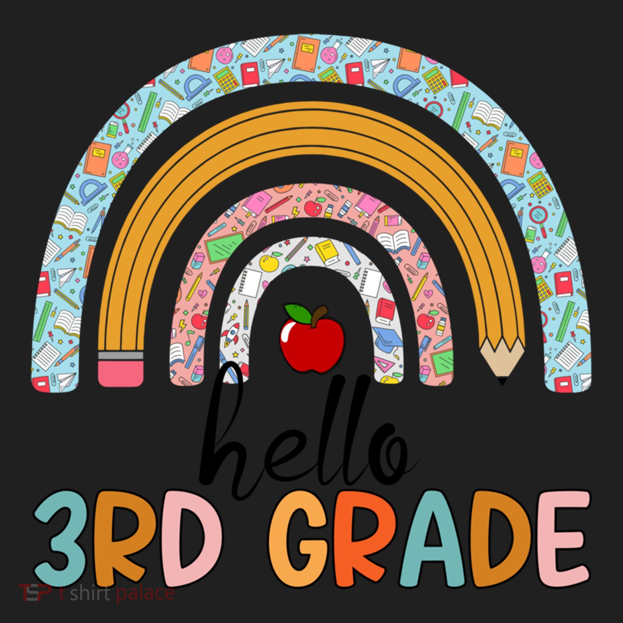 Hello Third Grade Rainbow First Day Of 3Rd Grade Teacher Funny Gift Women's Sweatshirt