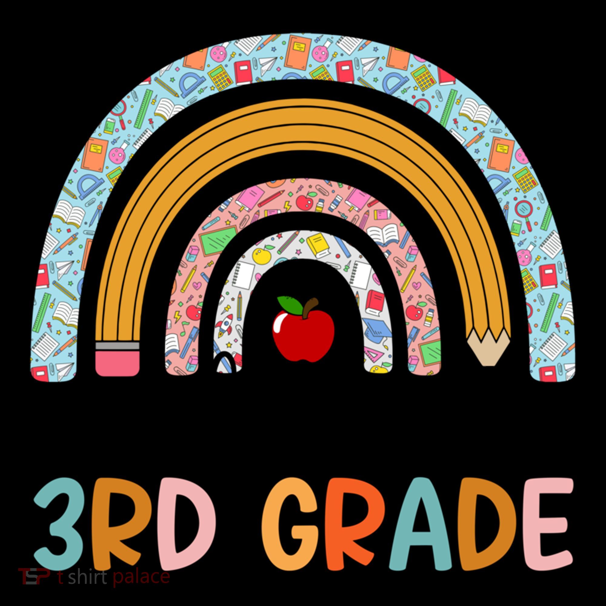 Hello Third Grade Rainbow First Day Of 3Rd Grade Teacher Funny Gift USA-Made Doggie Bandana