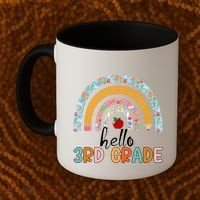 Hello Third Grade Rainbow First Day Of 3Rd Grade Teacher Funny Gift Coffee Mug thumb 2