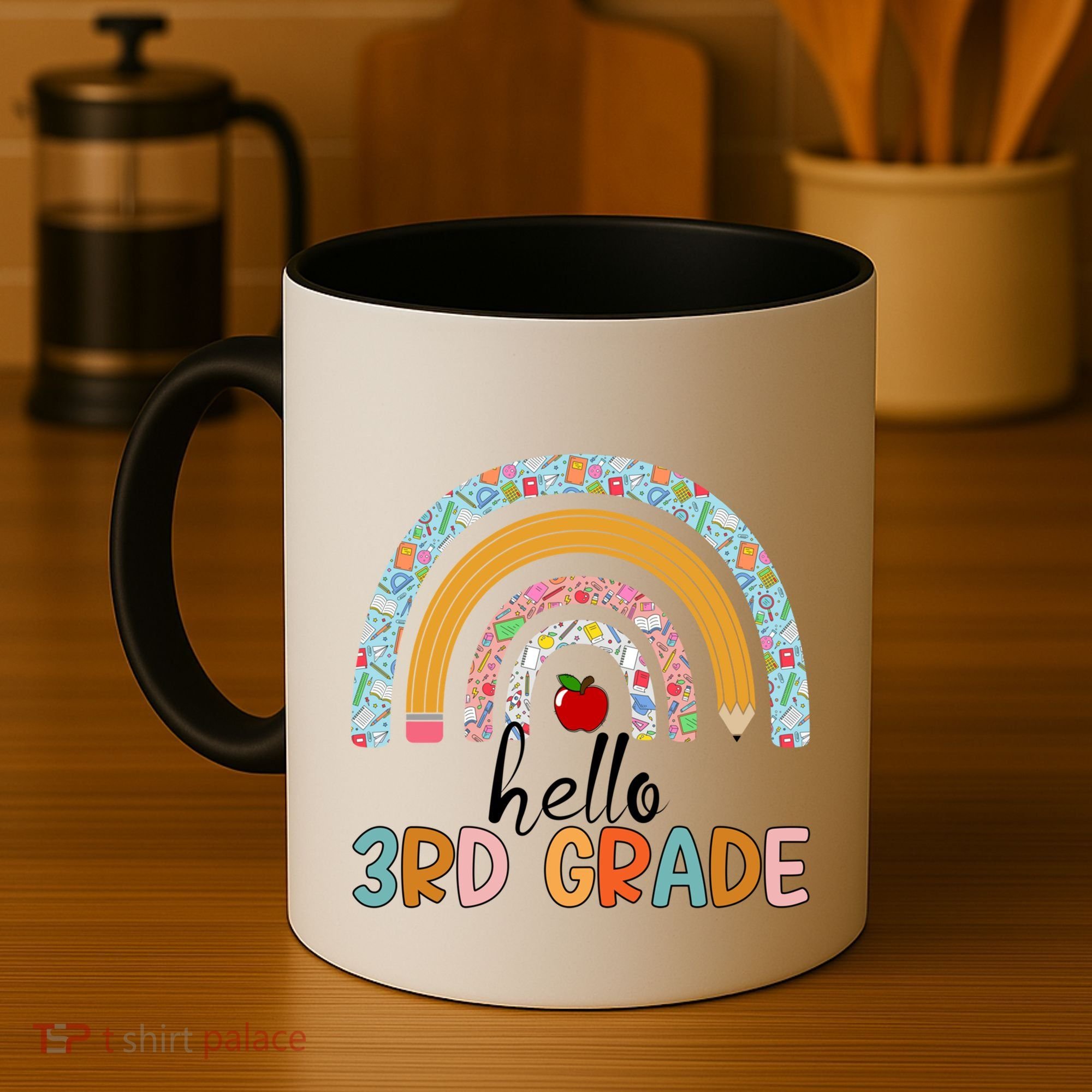 Hello Third Grade Rainbow First Day Of 3Rd Grade Teacher Funny Gift Coffee Mug