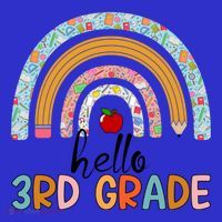 Hello Third Grade Rainbow First Day Of 3Rd Grade Teacher Funny Gift Hoodie thumb 7