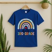 Hello Third Grade Rainbow First Day Of 3Rd Grade Teacher Funny Gift T-Shirt thumb 2