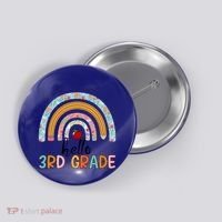 Hello Third Grade Rainbow First Day Of 3Rd Grade Teacher Funny Gift Button thumb 0