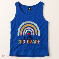 Hello Third Grade Rainbow First Day Of 3Rd Grade Teacher Funny Gift Tank Top thumb 2