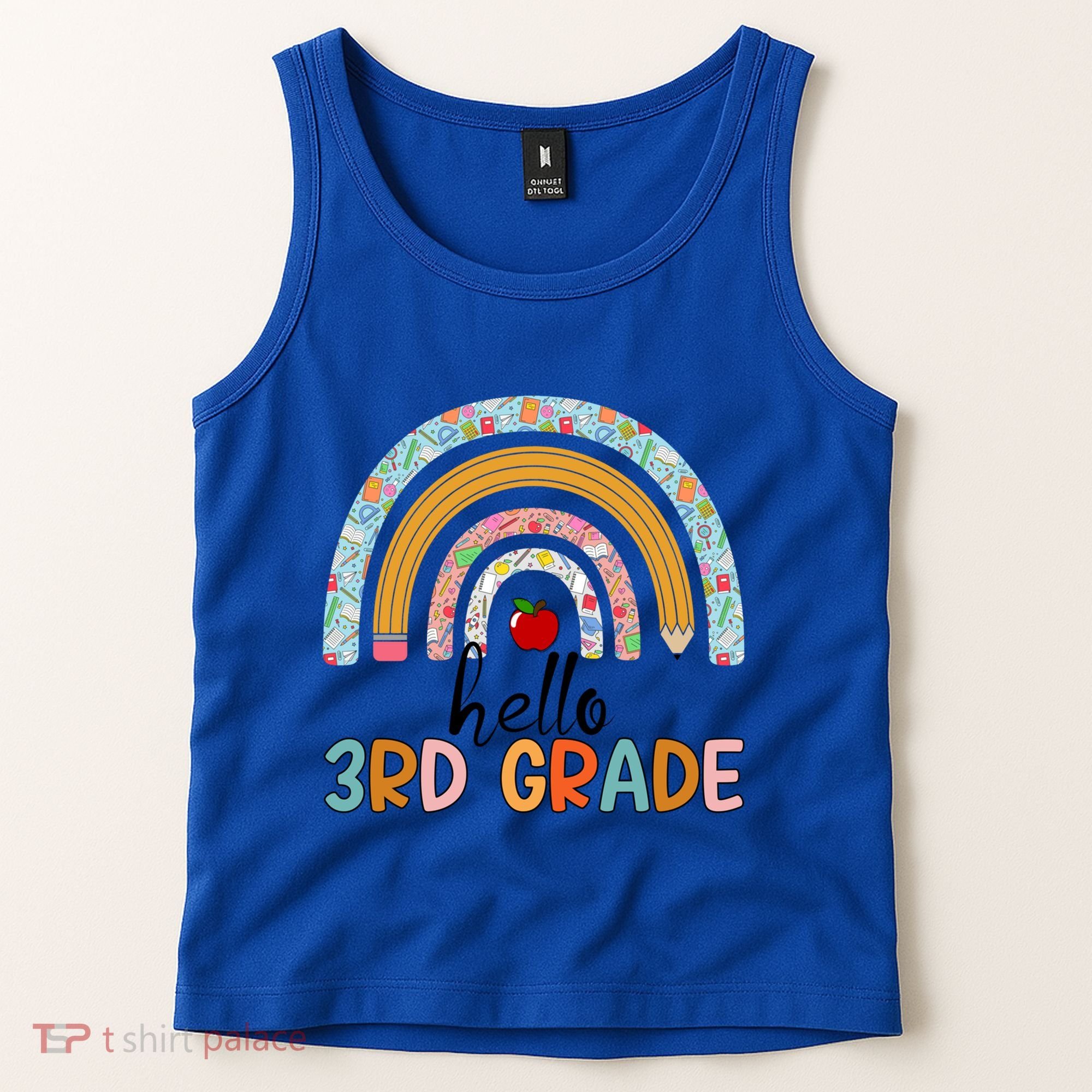 Hello Third Grade Rainbow First Day Of 3Rd Grade Teacher Funny Gift Tank Top