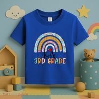 Hello Third Grade Rainbow First Day Of 3Rd Grade Teacher Funny Gift Toddler T-Shirt thumb 3