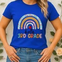 Hello Third Grade Rainbow First Day Of 3Rd Grade Teacher Funny Gift Women's T-Shirt thumb 2