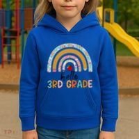 Hello Third Grade Rainbow First Day Of 3Rd Grade Teacher Funny Gift Kids Hoodie thumb 3