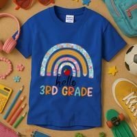 Hello Third Grade Rainbow First Day Of 3Rd Grade Teacher Funny Gift Kids T-Shirt thumb 3