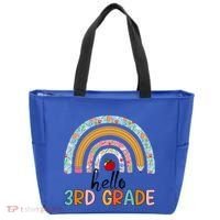 Hello Third Grade Rainbow First Day Of 3Rd Grade Teacher Funny Gift Tote Bag thumb 0
