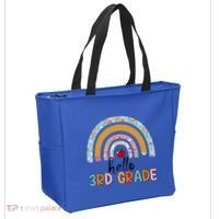 Hello Third Grade Rainbow First Day Of 3Rd Grade Teacher Funny Gift Tote Bag thumb 2
