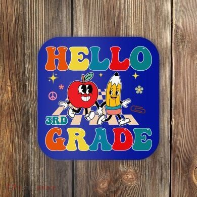 Hello Third Grade Team 3Rd Grade Back To School Teacher Gift Coaster