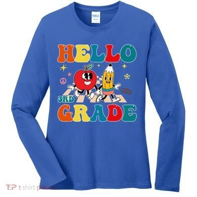 Hello Third Grade Team 3Rd Grade Back To School Teacher Gift Women's Long Sleeve Shirt