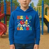 Hello Third Grade Team 3Rd Grade Back To School Teacher Gift Kids Hoodie thumb 2