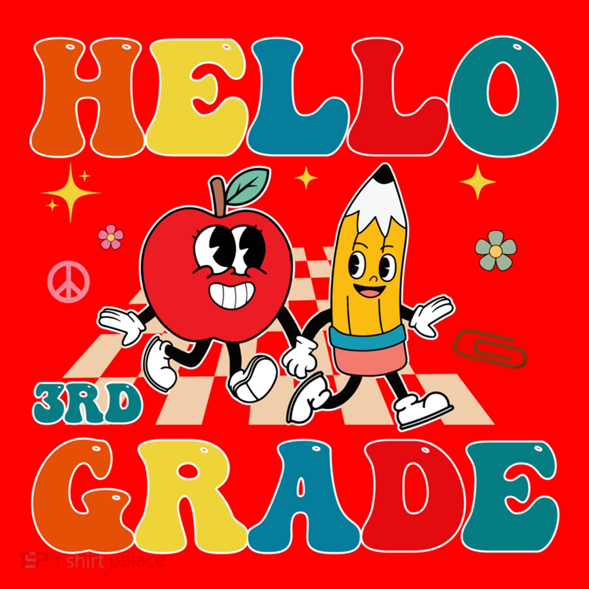 Hello Third Grade Team 3Rd Grade Back To School Teacher Gift Santa Hat