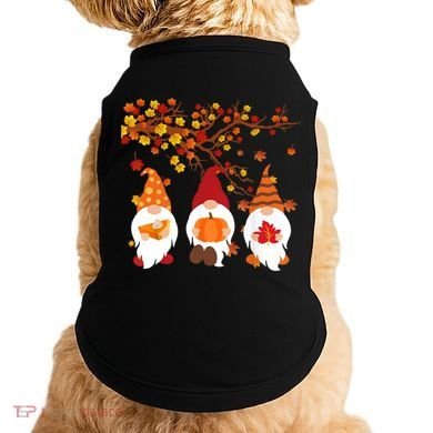 Halloween Three Gnomes Hat Leopard Pumpkin Fall Leaves Cool Gift Doggie Tank