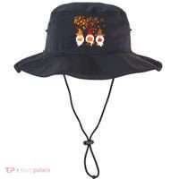 Halloween Three Gnomes Hat Leopard Pumpkin Fall Leaves Cool Gift Bucket Hat thumb 0