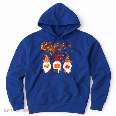Halloween Three Gnomes Hat Leopard Pumpkin Fall Leaves Cool Gift Hoodie