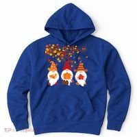 Halloween Three Gnomes Hat Leopard Pumpkin Fall Leaves Cool Gift Hoodie thumb 0