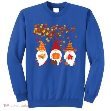 Halloween Three Gnomes Hat Leopard Pumpkin Fall Leaves Cool Gift Sweatshirt