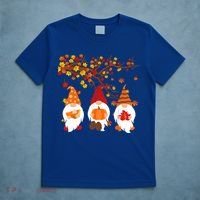Halloween Three Gnomes Hat Leopard Pumpkin Fall Leaves Cool Gift T-Shirt thumb 5