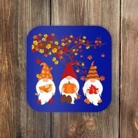 Halloween Three Gnomes Hat Leopard Pumpkin Fall Leaves Cool Gift Coaster thumb 0