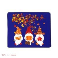 Halloween Three Gnomes Hat Leopard Pumpkin Fall Leaves Cool Gift Mousepad thumb 0