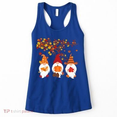 Halloween Three Gnomes Hat Leopard Pumpkin Fall Leaves Cool Gift Women's Tank Top