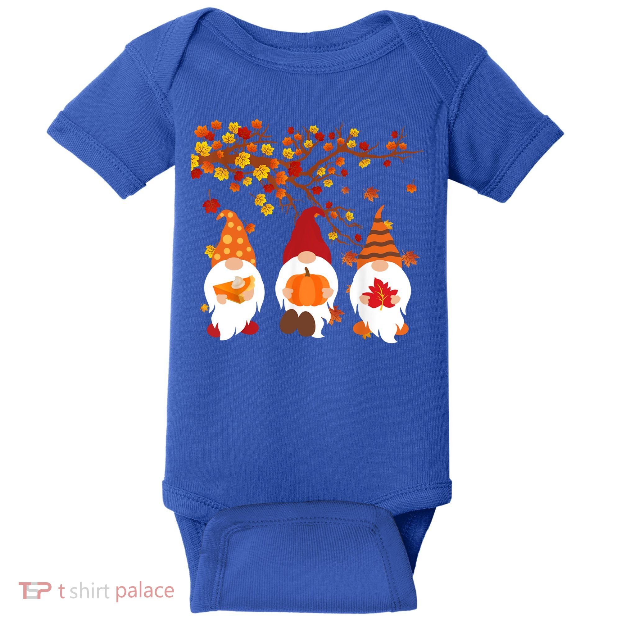 Halloween Three Gnomes Hat Leopard Pumpkin Fall Leaves Cool Gift Baby Bodysuit