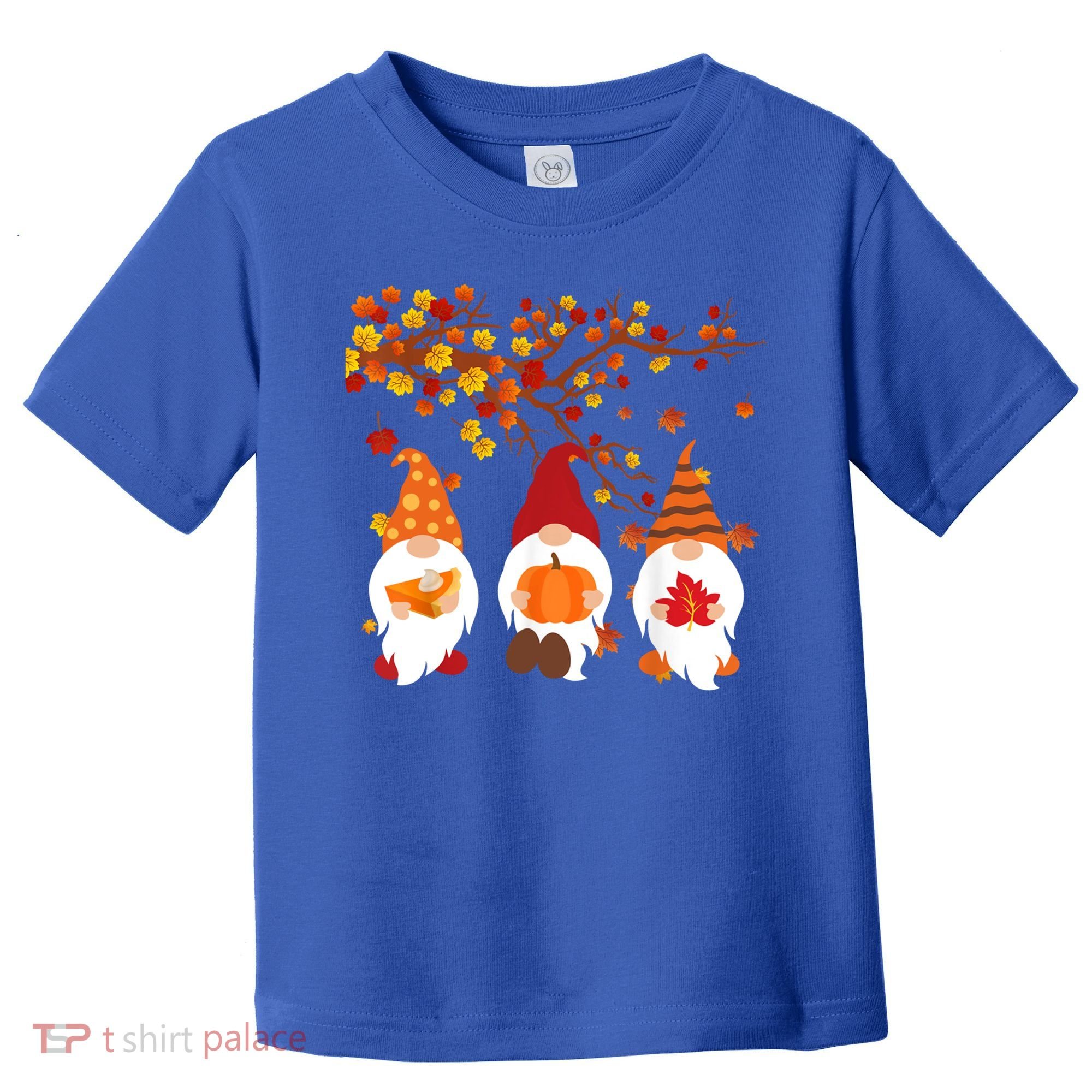 Halloween Three Gnomes Hat Leopard Pumpkin Fall Leaves Cool Gift Toddler T-Shirt