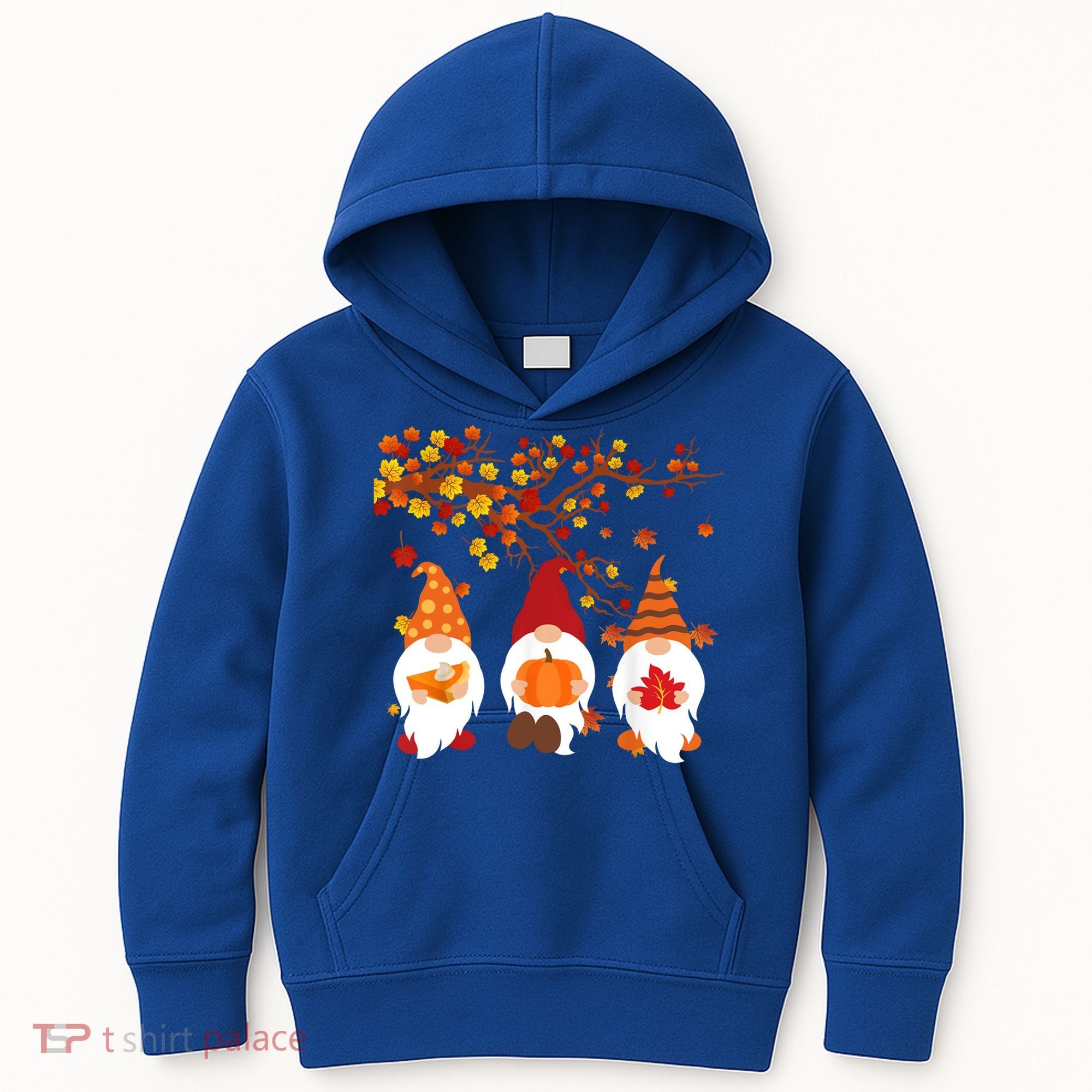 Halloween Three Gnomes Hat Leopard Pumpkin Fall Leaves Cool Gift Kids Hoodie