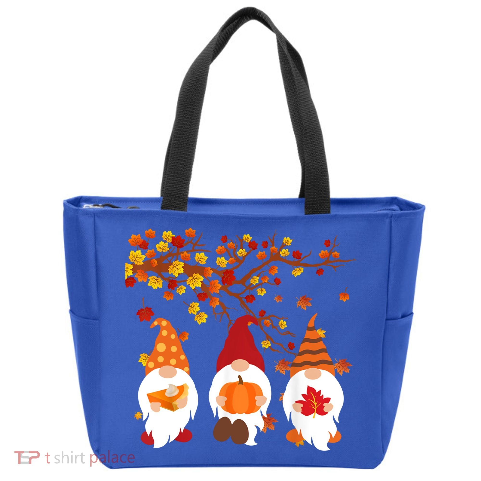 Halloween Three Gnomes Hat Leopard Pumpkin Fall Leaves Cool Gift Tote Bag