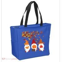 Halloween Three Gnomes Hat Leopard Pumpkin Fall Leaves Cool Gift Tote Bag thumb 2