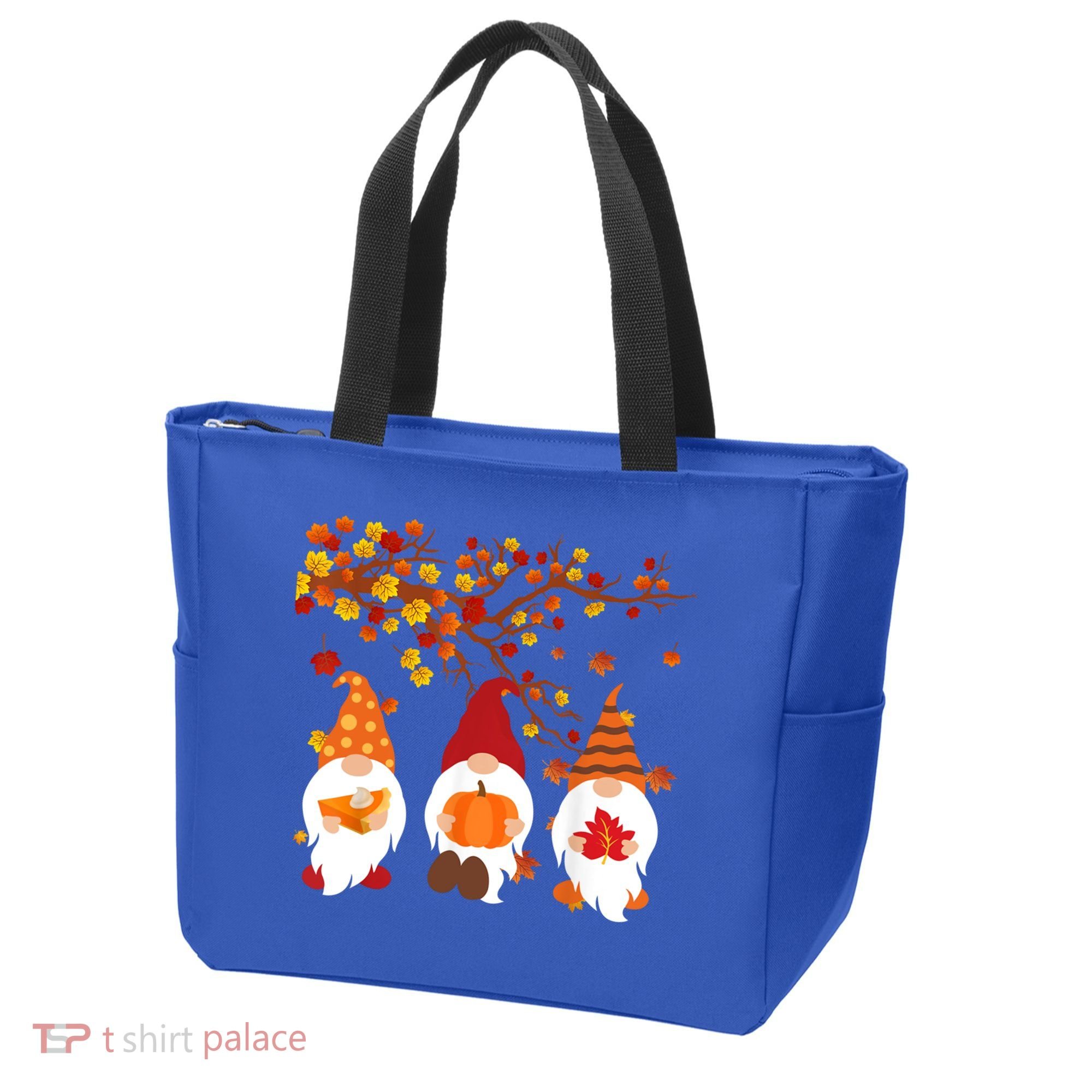 Halloween Three Gnomes Hat Leopard Pumpkin Fall Leaves Cool Gift Tote Bag