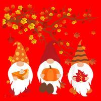 Halloween Three Gnomes Hat Leopard Pumpkin Fall Leaves Cool Gift Santa Hat thumb 1