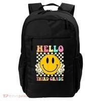 Hello Third Grade Hippie Smile Face 3rd Grade Back To School Backpack thumb 0