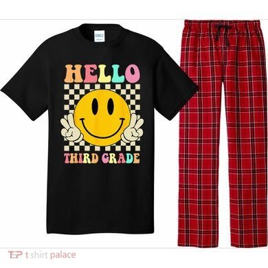 Hello Third Grade Hippie Smile Face 3rd Grade Back To School Pajama Set