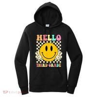 Hello Third Grade Hippie Smile Face 3rd Grade Back To School Women's Hoodie thumb 0