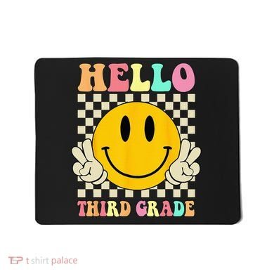 Hello Third Grade Hippie Smile Face 3rd Grade Back To School Mousepad