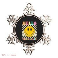 Hello Third Grade Hippie Smile Face 3rd Grade Back To School Ornament thumb 0